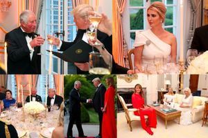 Donald et Melania Trump donnent un fastueux dîner à Londres