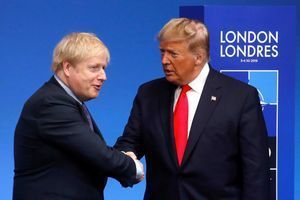 Boris Johnson et Donald Trump lors des 70 ans de l'Otan en Angleterre, le 4 décembre.