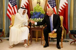 Le cheikh Tamim bin Hamad al-Thani et Donald Trump en Arabie Saoudite, le 21 mai 2017.