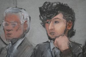 Dzhokhar Tsarnaev dessiné au premier jour de la sélection des jurés, le 5 janvier dernier. 