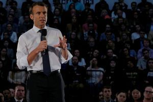 Emmanuel Macron devant les étudiants de la George Washington University