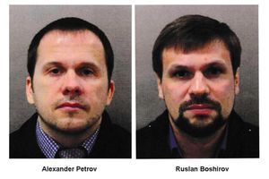 Alexandre Petrov et Rouslan Bochirov, les deux agents russes déjà mis en examen pour l'empoisonnement de Sergueï Skripal.