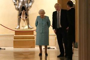 La reine Elizabeth II et Boris Johnson le 19 octobre, lors réception au château de Windsor.