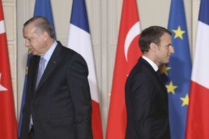 Recep Tayyip Erdogan et Emmanuel Macron en janvier 2018 à Paris. 