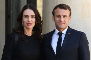 La Première ministre néo-zélandaise Jacinda Ardern et Emmanuel Macron, mercredi 15 mai à l'Elysée.