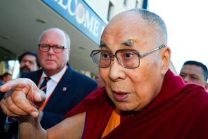 Le dalaï lama à Darmstadt, en Allemagne, en septembre 2018.