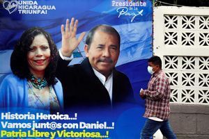 Affiche électorale dans les rues de Managua, au Nicaragua, le 2 novembre 2021.