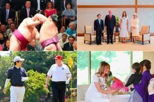 Golf, combat de sumos et rencontre avec l'empereur pour Donald et Melania Trump au Japon