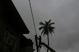 A Colombo, au Sri Lanka, où est passé le cyclone. 