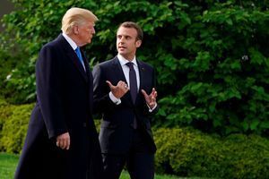 Donald Trump et Emmanuel Macron à la Maison-Blanche, le 23 avril.