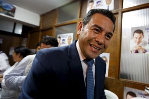 Jimmy Morales, le comique guatémaltèque arrivé en tête du premier tour de l'élection présidentielle. 