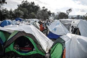 Réfugiés à Chios en Grèce le 11 décembre 2019.