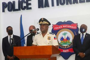 Le nouveau chef de la police Frantz Elbe à Port-au-Prince, le 21 octobre 2021.