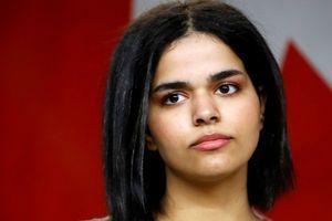 La Saoudienne Rahaf Mohammed al-Qunun lors d'une allocution à Toronto, le 15 janvier. 