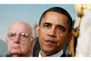  Barack Obama et Paul A. Volcker, l'ancien président de la Réserve fédérale.