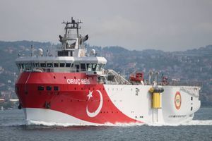 Le navire de recherche sismique turc Oruc Reis, en octobre 2018.