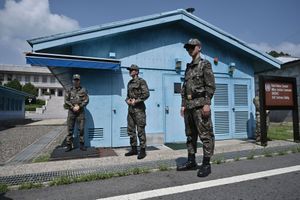 Soldats sud-coréens dans la Zone démilitarisée le 27 juillet 2019.