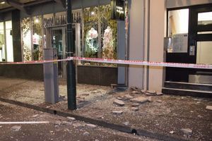 Des débris d'un immeuble à Wellington après le séisme. 