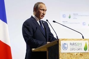Vladimir Poutine à la COP21 à Paris. 