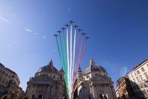 Rome survolée par la patrouille de l’air italienne