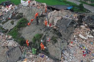 Des ruines en Chine après le séisme. 