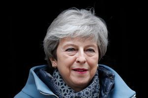 Theresa May au 10 Downing street à Londres, le 27 mars 2019. 