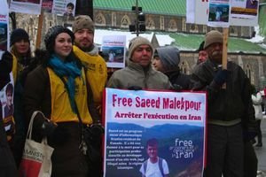 Manifestation en soutien à Saeed Malekpour à Montréal, en janvier 2012.