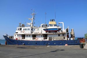 Le "C-Star" à quai à Chypre, le 27 juillet.
