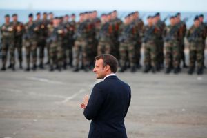 Emmanuel Macron lors d'une cérémonie d'hommage au commando Kieffer, le 6 juin dernier.