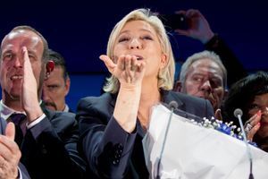 Marine Le Pen à Hénin-Beaumont, dimanche soir.