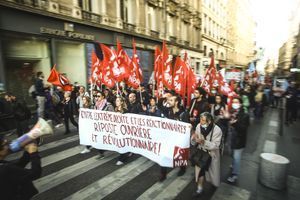 Manifestation contre l'extrême droite à Lyon, samedi.