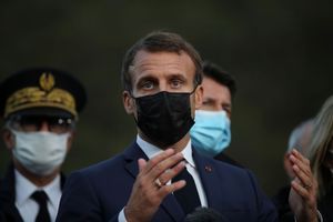 Emmanuel Macron à Breil-sur-Roya (Alpes-Maritimes).