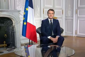 Emmanuel Macron lors de son allocution, jeudi 31 décembre 2020.