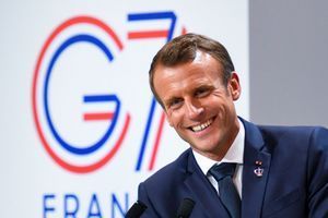 Emmanuel Macron à Biarritz, lundi.