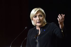 Marine Le Pen lors de son meeting à Perpignan.