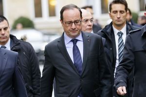 François Hollande quittant l'Elysée, le 9 janvier 2015. 