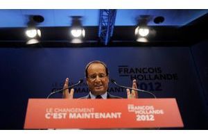  Pour l'inauguration de son QG de campagne, François Hollande a martelé les thèmes de sa campagne.