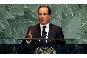  François Hollande, lors de son premier discours à l'ONU.