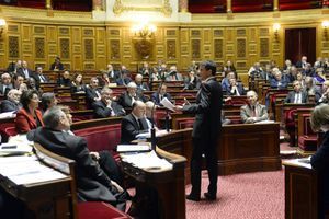 Le Premier ministre, Manuel Valls, s'exprimant devant le Sénat ce vendredi.
