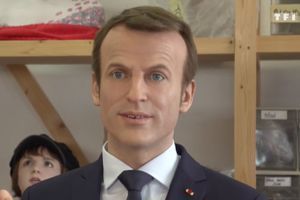 La statue de cire d'Emmanuel Macron.