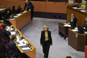 Valérie Pécresse à l’assemblée régionale pour son installation officielle en tant que présidente. 