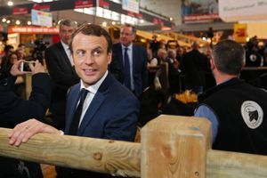 Emmanuel Macron, candidat à l'époque, au salon de l'agriculture, le 1er mars 2017.