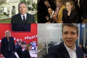 Les vidéos de voeux de François Bayrou, Nathalie Kosciusko-Morizet, Marine Le Pen et Arnaud Montebourg.