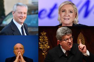 Bruno Le Maire, Marine Le Pen, Alain Juppé et Jean-Luc Mélenchon.