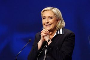 Marine Le Pen en meeting à Nice, le 27 avril 2017.