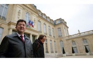  Jean-Luc Mélenchon et Martine Billard dans la cour du palais de l'Elysée, en novembre dernier.