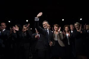 Nicolas Sarkozy à Franconville, dans le Val-d'Oise, lundi soir.