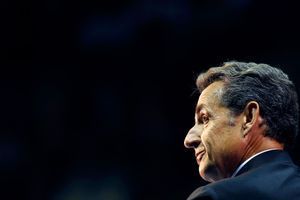 Nicolas Sarkozy en meeting pour l'UMP en octobre 2014. 