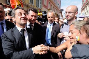 Nicolas Sarkozy avec son ami Christian Estrosi, député-maire de Nice. 