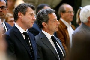 Nicolas Sarkozy aux côtés de Christian Estrosi le 15 juillet à la Cathédrale Sainte Reparate de Nice